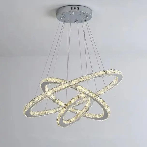 

D20/40/60cm Elegant 3-Layer Crystal Chandelier with Ring Design, Perfect Indoor Decor for Delightful Ambiance