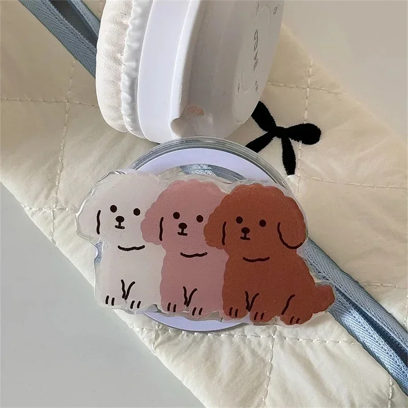 INS корейский симпатичный мультяшный собачий складной для Magsafe магнитный держатель для телефона Griptok Grip Tok подставка для IPhone 15 держатель для беспроводной зарядки