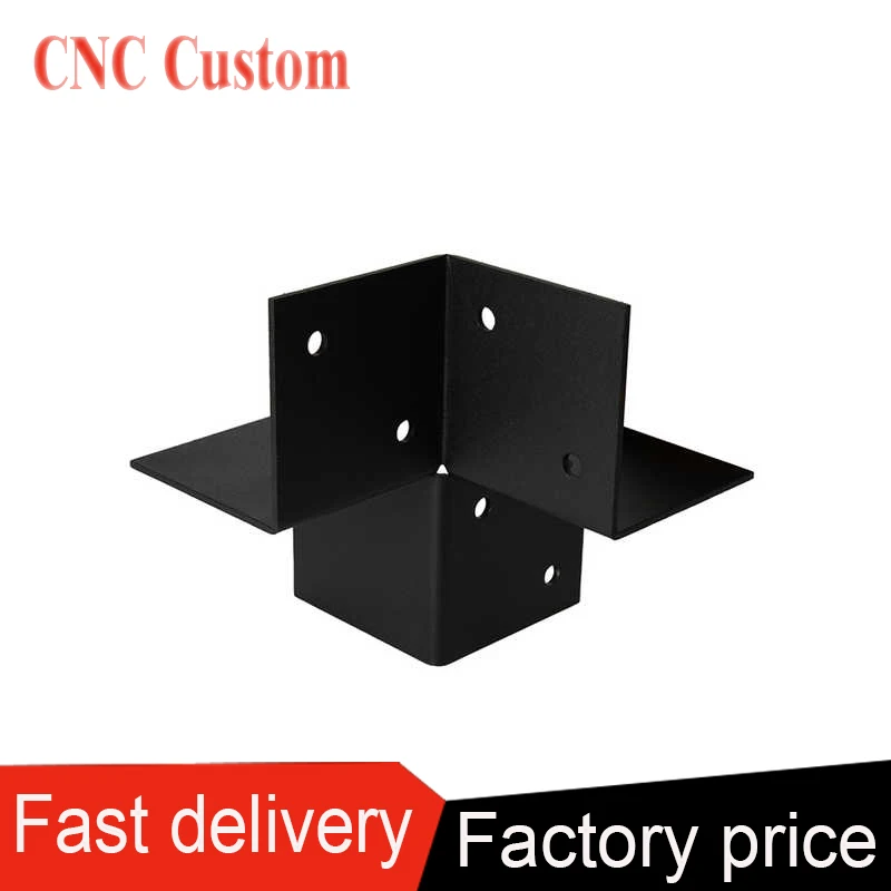 CNC Custom Service OEM Customization High Quality Decorative 4x4 6x6 Black Post Beam Bracket Metal Steel Connection