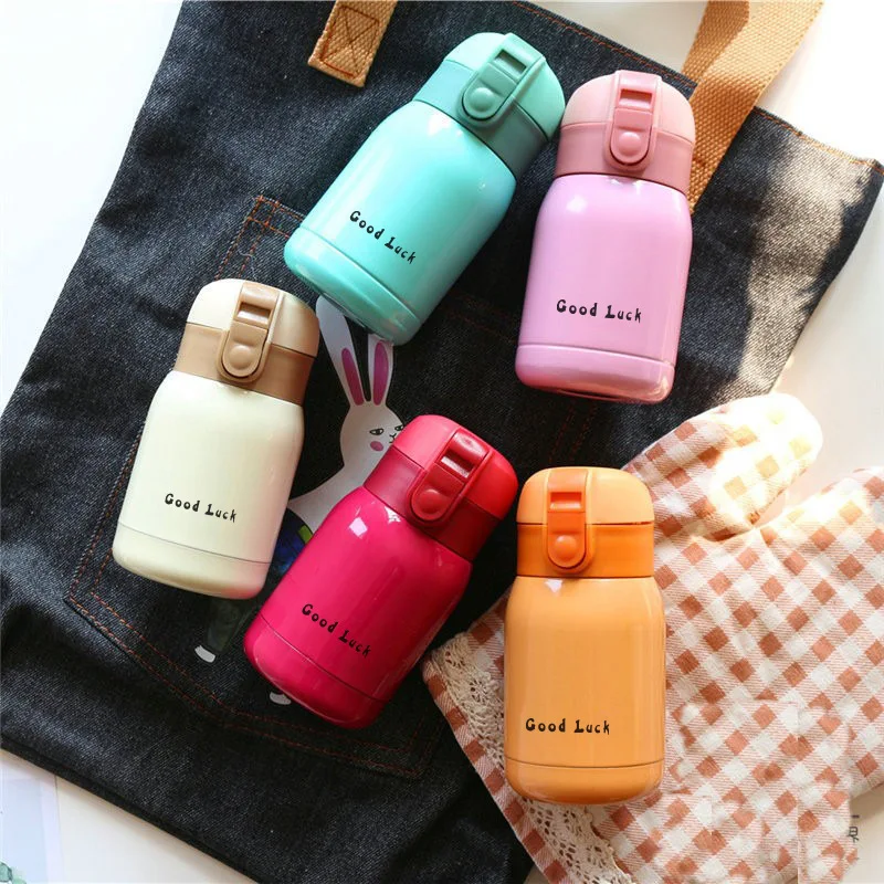 200ml/360ml Cute Candy Mini Thermos Cup Kids Cartoon Hot Water Bottle Stainless Steel Thermal Coffee Mug Vacuum flask insulated