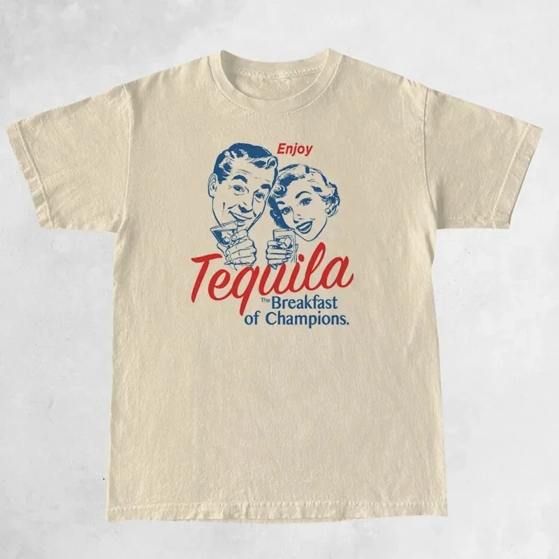 1001 Enjoy Tequila Retro Graphic Tees Women Cute Funny Alcohol Drinking T-Shirts Vintage Fashion T Shirts Tops Unisex Clothing