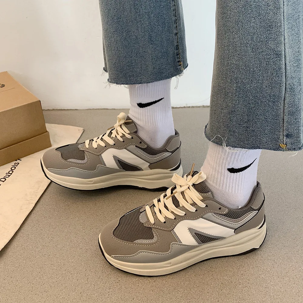 

Platform Shoes Waterproof Wear-resistant Sports Casual Korean Style Student Sneakers Women 2023 New Fashion Autumn and Winter
