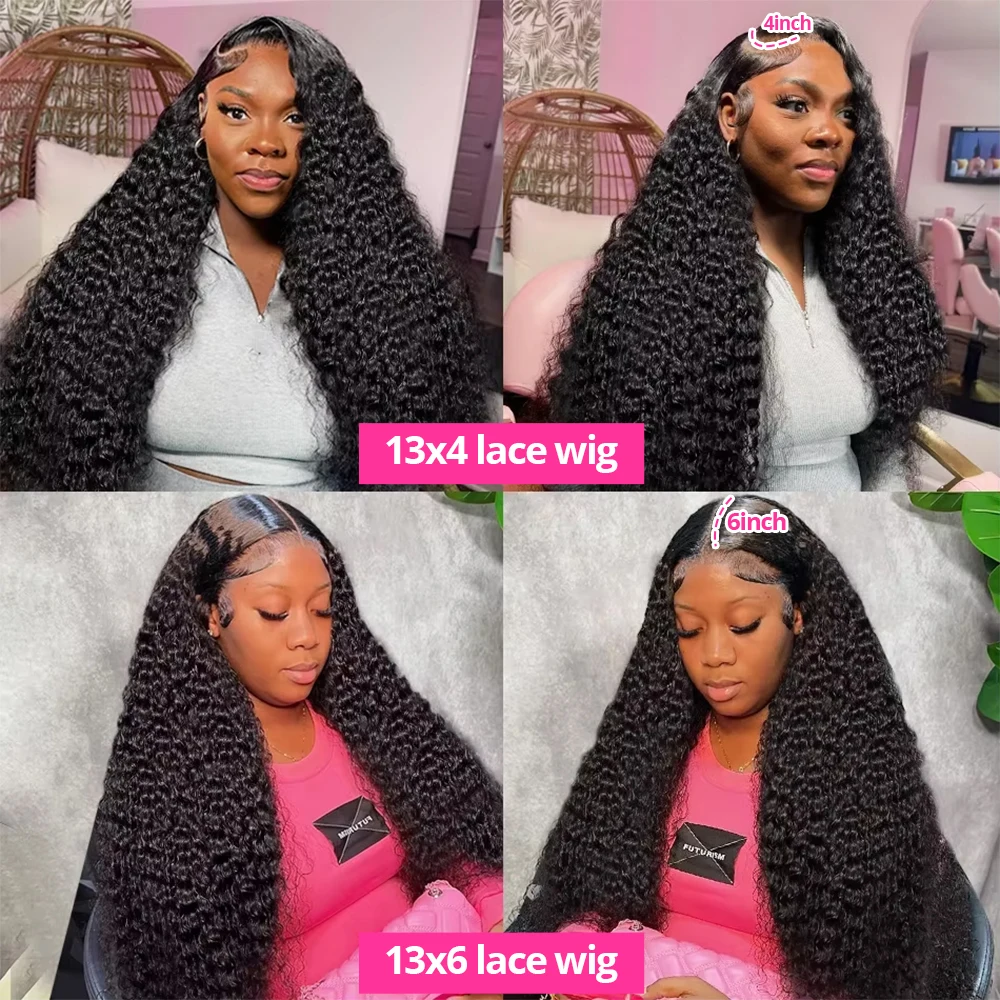 300% High Density Deep Wave 13x4 HD Lace Frontal Human Hair Wig Brazilian Curly Water Wave Lace Frontal Wigs For Women CEXXY