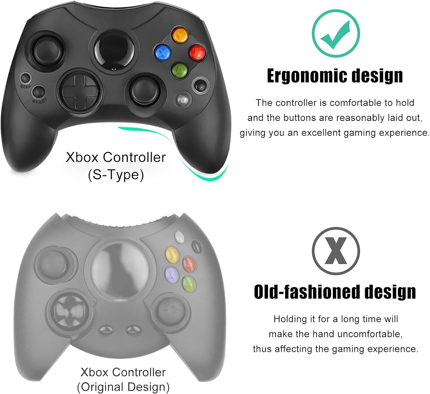 Wiresmith Classic Wired Original Xbox S-Type Controller