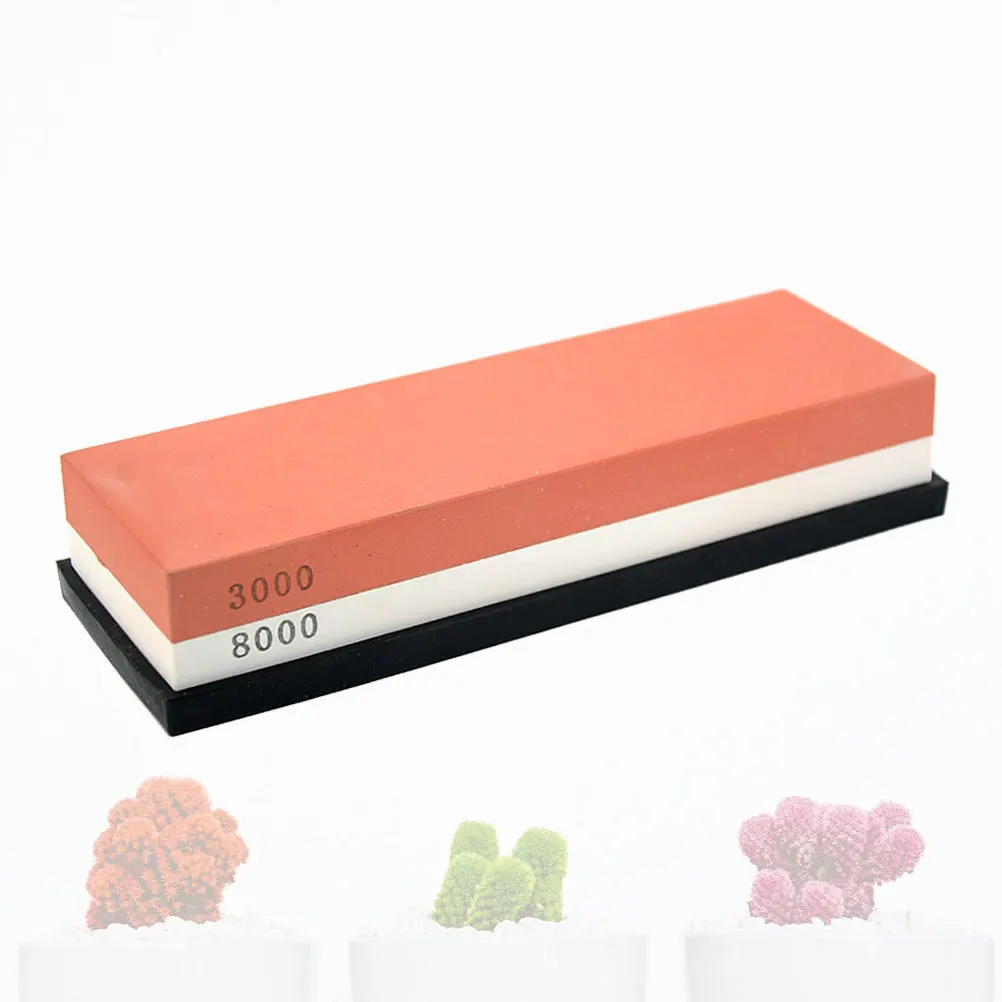 1 قطعة حجر المشحذ المزدوج الجوانب الأبيض اكسيد الالمونيوم جلخ شحذ الحجر للمطبخ المنزل مطعم دائم سريع
