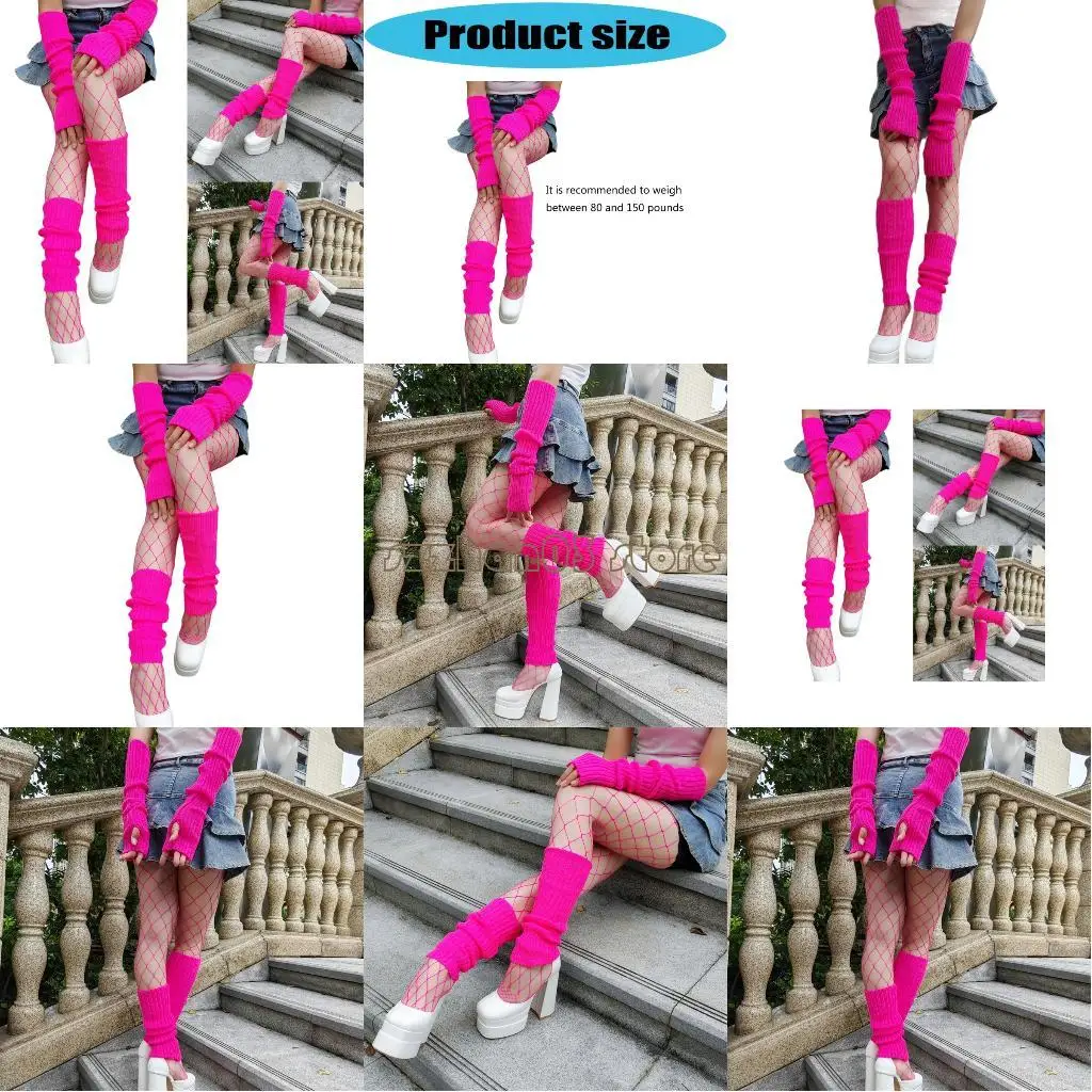 367C Women's Fingerless Set Acrylic Knit Leg Warmers For Fashion And Winter Commuting