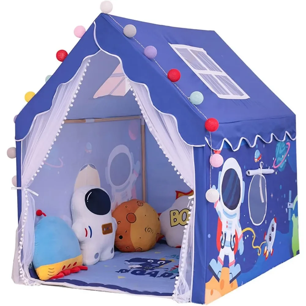 

Kids Play Tent, Large Indoor & Outdoor Playhouses, Children's Game Astronaut Space World, Playhouse Tent with Lighted Balls