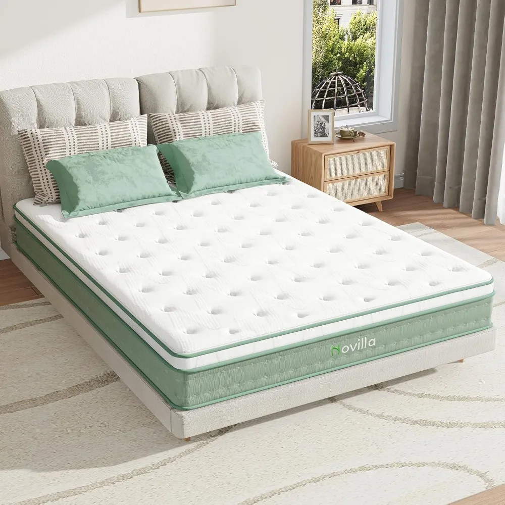 Twin Mattress, 10 Inch Hybrid Mattress in a Box, Gel Inflation Memory Foam with Pocket Coils Innerspring for a Cozy Night, Pill