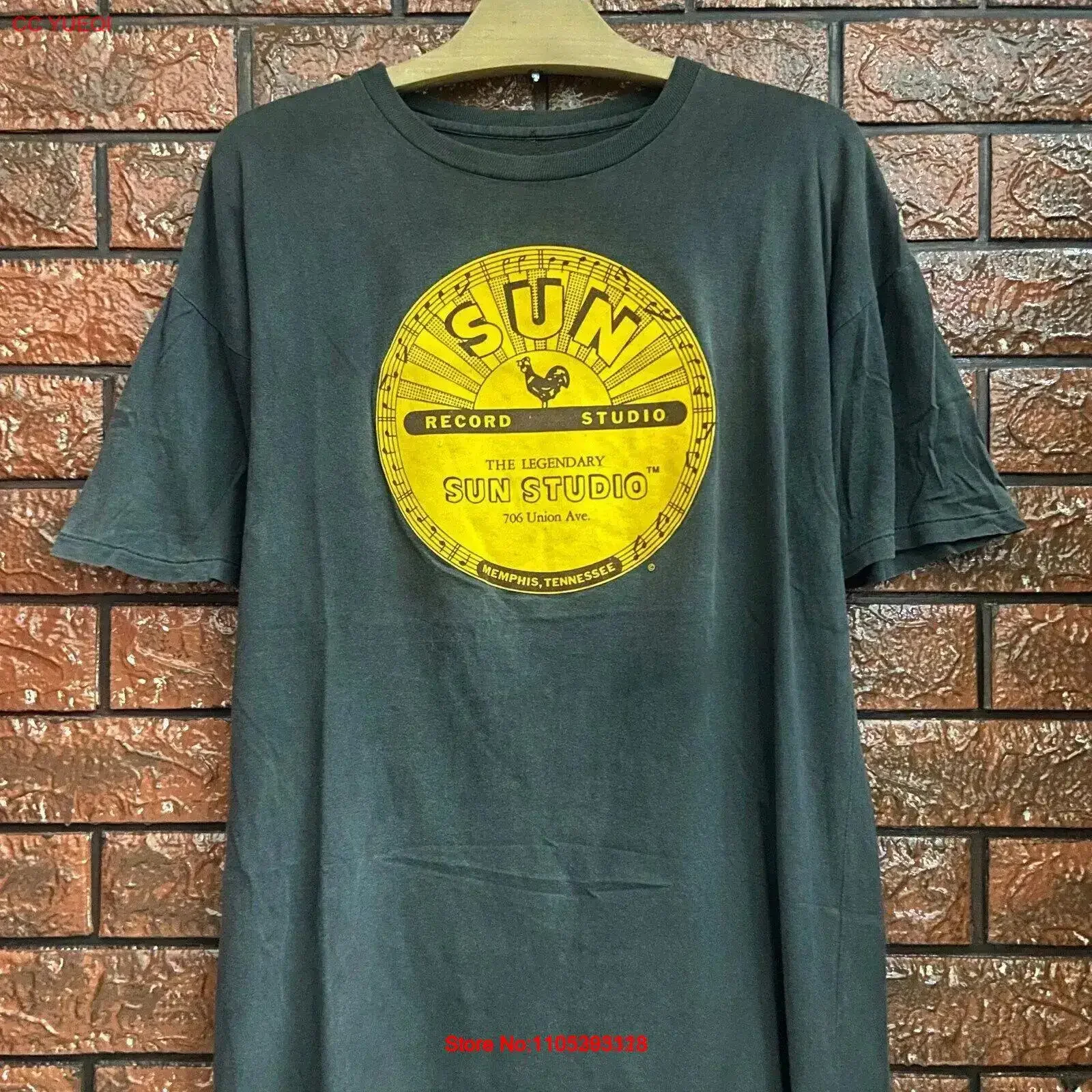 Vintage 80s Sun Studio Records American Rock Roll Label T Shirt Art B vintage Washed Soft Slightly Stylish Breathable