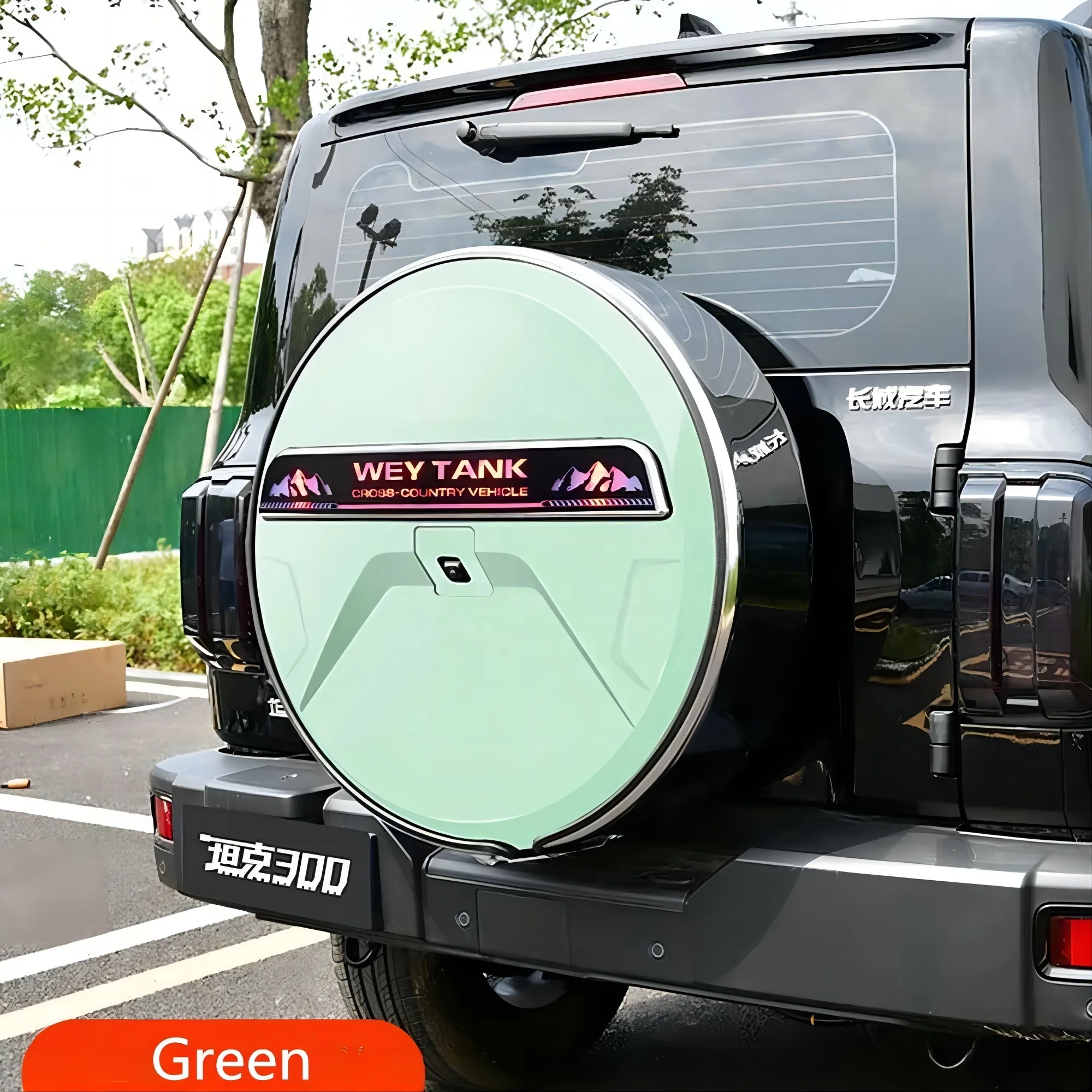 For Great Wall Tank 300 2021-2024 Car Off-road 4x4 Part Auto Exterior Stainless Steel Spare Tire Cover Protection Accessories