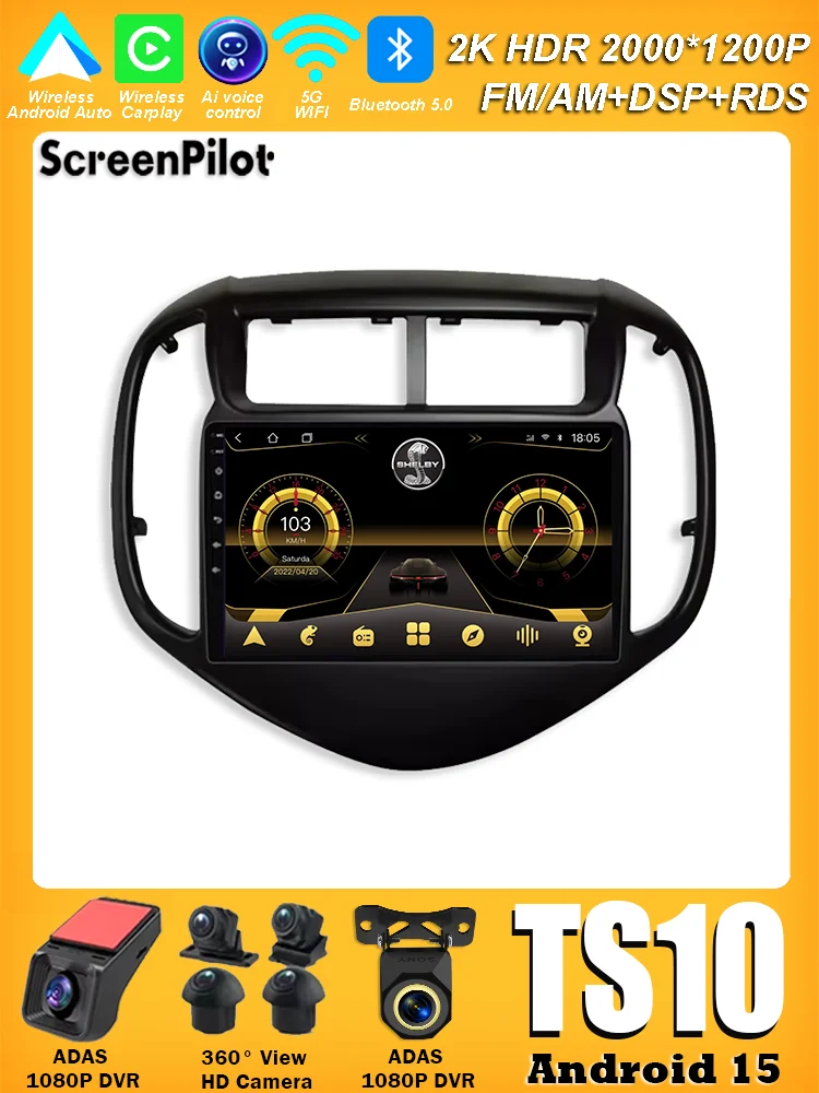 Android 15  For Chevrolet Aveo Sonic 2017 - 2021 Stereo Head Unit GPS Navigation 2 din Mirror Link Touch Screen Wifi 5G