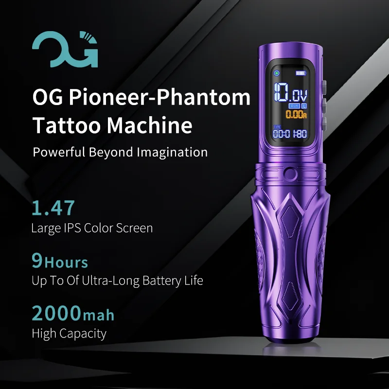 OG PRODUCE PIONEER-PHANTOM 1.47-inch IPS Color Screen Wireless Tattoo Pen