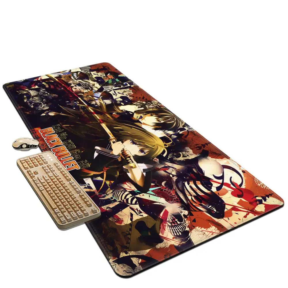 70x30 سنتيمتر ماوس حصيرة مكتب المطاط الطبيعي السجاد سطح المكتب ماوس الوسادة رصاصة سوداء أنيمي ماوس ألعاب المنزل مخصص HD طباعة ماوس #2