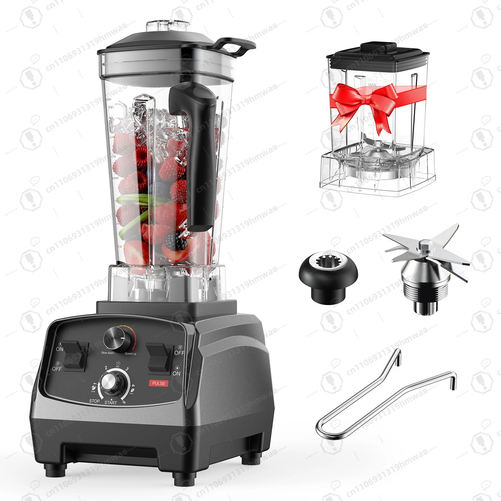 2-in-1 Blender Food Processor 1800W Motor 68Oz BPA-Free Countertop for Frozen Drinks