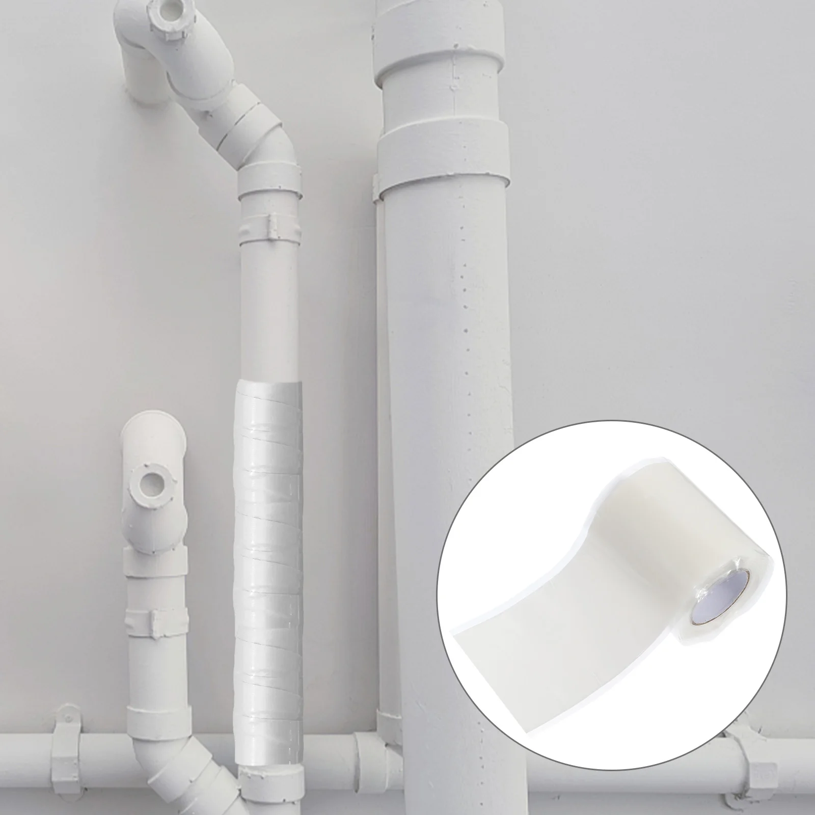 

1 Roll Self-Sealing Rubber Tape Waterproof Leak Repair For Pipes Pvc Cast Iron Hose Sealant Heavy Duty Weatherproof
