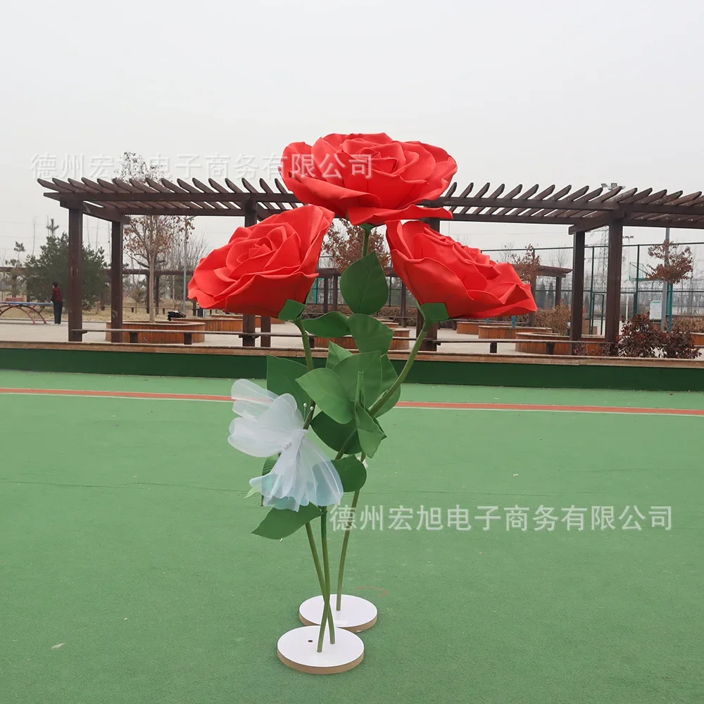 

3PCS Giant Rose Artificial Foam Paper Flower Wedding Backdrop Decoration Flore Branch Stage Setting Outdoor Party Decor Wreath