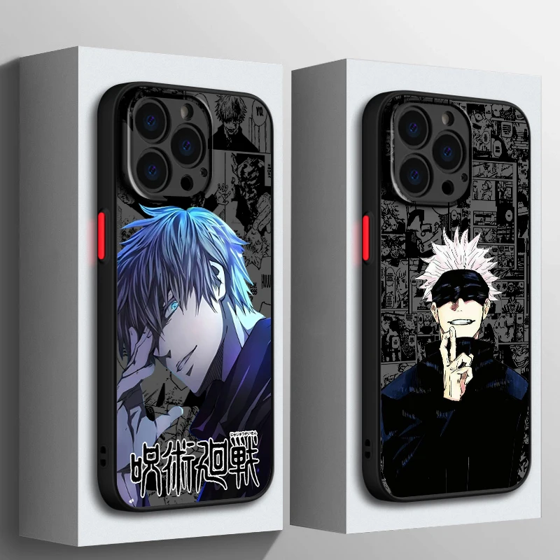 Jujutsu Kaisen Gojo Comic لهاتف Apple iPhone 16 15 14 13 12 11 X XR Mini Plus Pro Max حافظة هاتف شفافة غير لامعة
