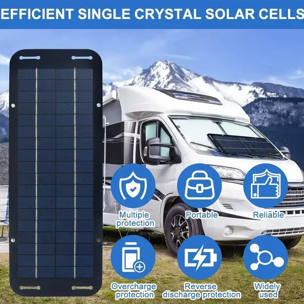 

6 Вт Солнечная панель 12 В Комплект зарядного устройства для лодки RV Автомобильные солнечные гибкие панели Автомобильная лодка Открытая портативная солнечная панель Зарядное устройство для телефона