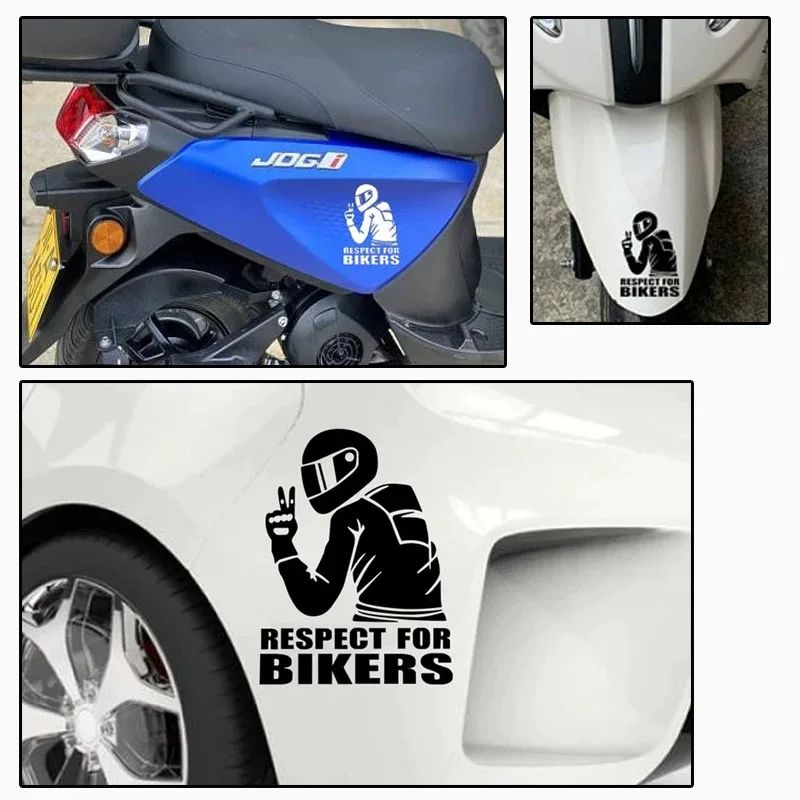 1Pcs RESPECT FOR BIKERS Auto Motorcycle Car Sticker Removable Stickers3D Reflective Stickers Decals image 2