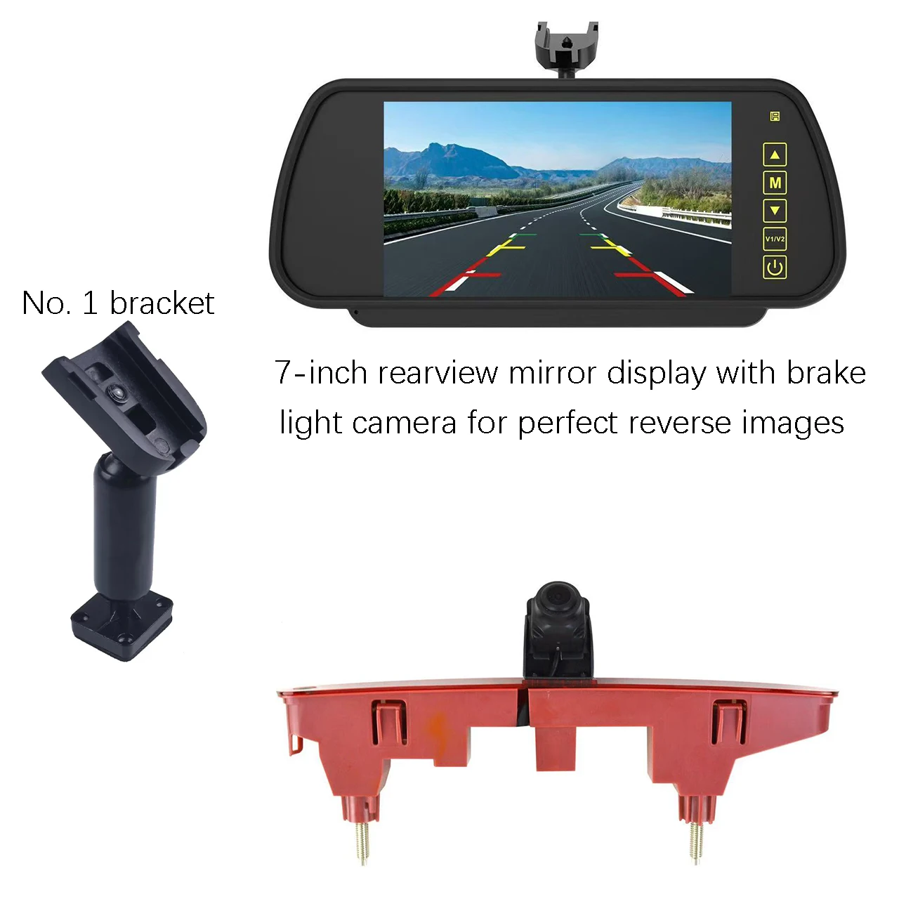 3rd brake light Rear view camera for Citroen Berlingo, Peugeot Partner, Opel/Vauxhall Combo,Toyota ProAce with wiper nozzle hole