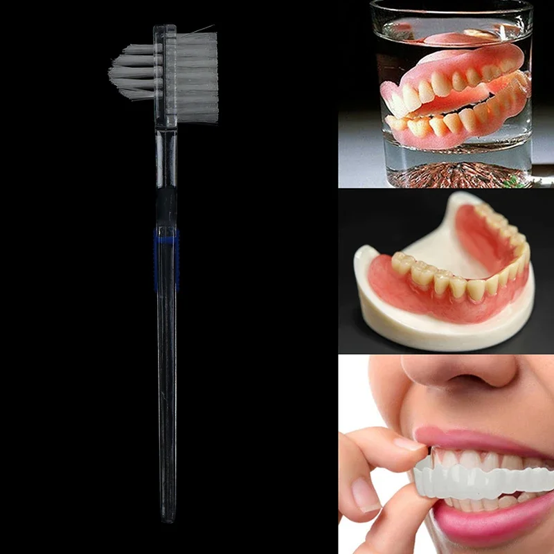 

Denture Cleaning Brush Oral Care Double Sided Toothbrush Dental Teeth Soft Brush