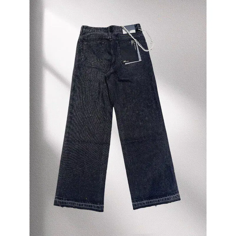 

New 2026 Men's Denim Jeans Heavy Embellishment Design Fashionable Versatile American High Street Straight Leg Casual Trousers