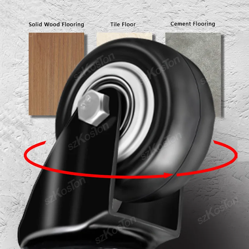 4pcs/kit Furniture Casters 1.5/2Inch M8/M10 Thread Stem Swivel Wheels Without/with Brakes Heavy Duty Coffee Table Chair Bin Cart image 2