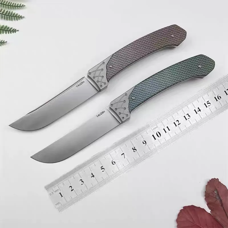 Mechanism Advanced Folding Knife - Unique colorful carbon fiber handle handy pocket knife diving fishing emergency rescue tool S