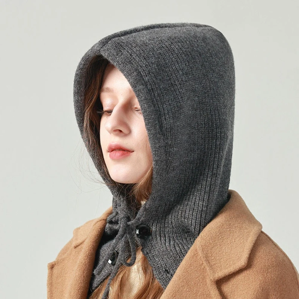 Sturmhaube für Herbst und Winter – elastische Kapuze mit Druckknopfverschluss, verdickte warme Sturmhaube für Männer/Frauen