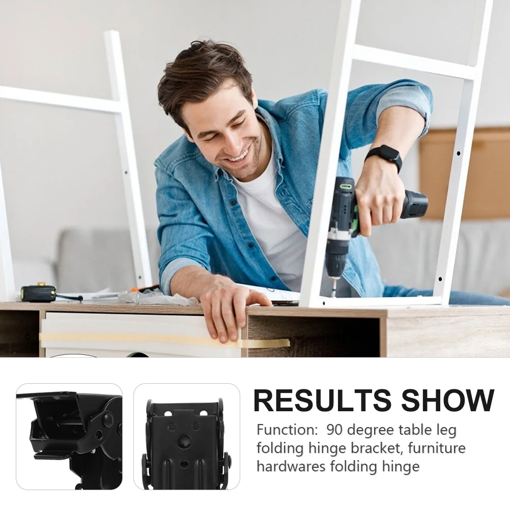 

4Pcs Folding Table Leg Brackets Foldable Support Hinges for Furniture Cabinet Drawer Extension Foldable Support Hinge
