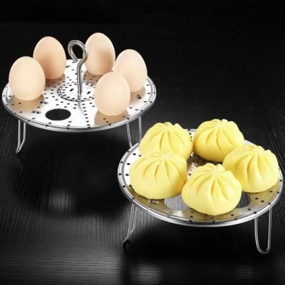 

Cookware 304 Stainless Steel Foldable Egg Steamer Detachable Adjusted Height Egg Steaming Rack Universal Steaming Tray Bun