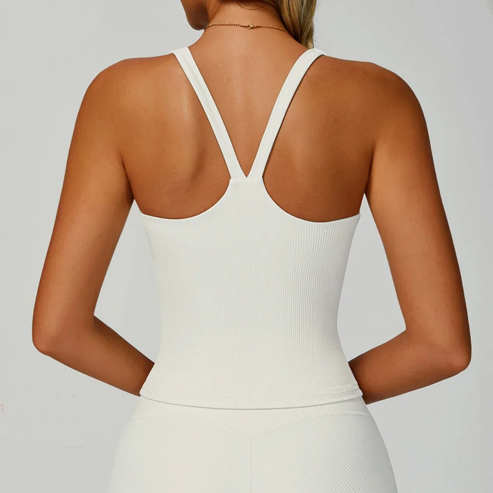 

Ribbed Yoga Vest Seamless Sports Bra Women Fitness Tank Top Gym Top Running Fitness Push Up Crop Top Shockproof Sport Underwear