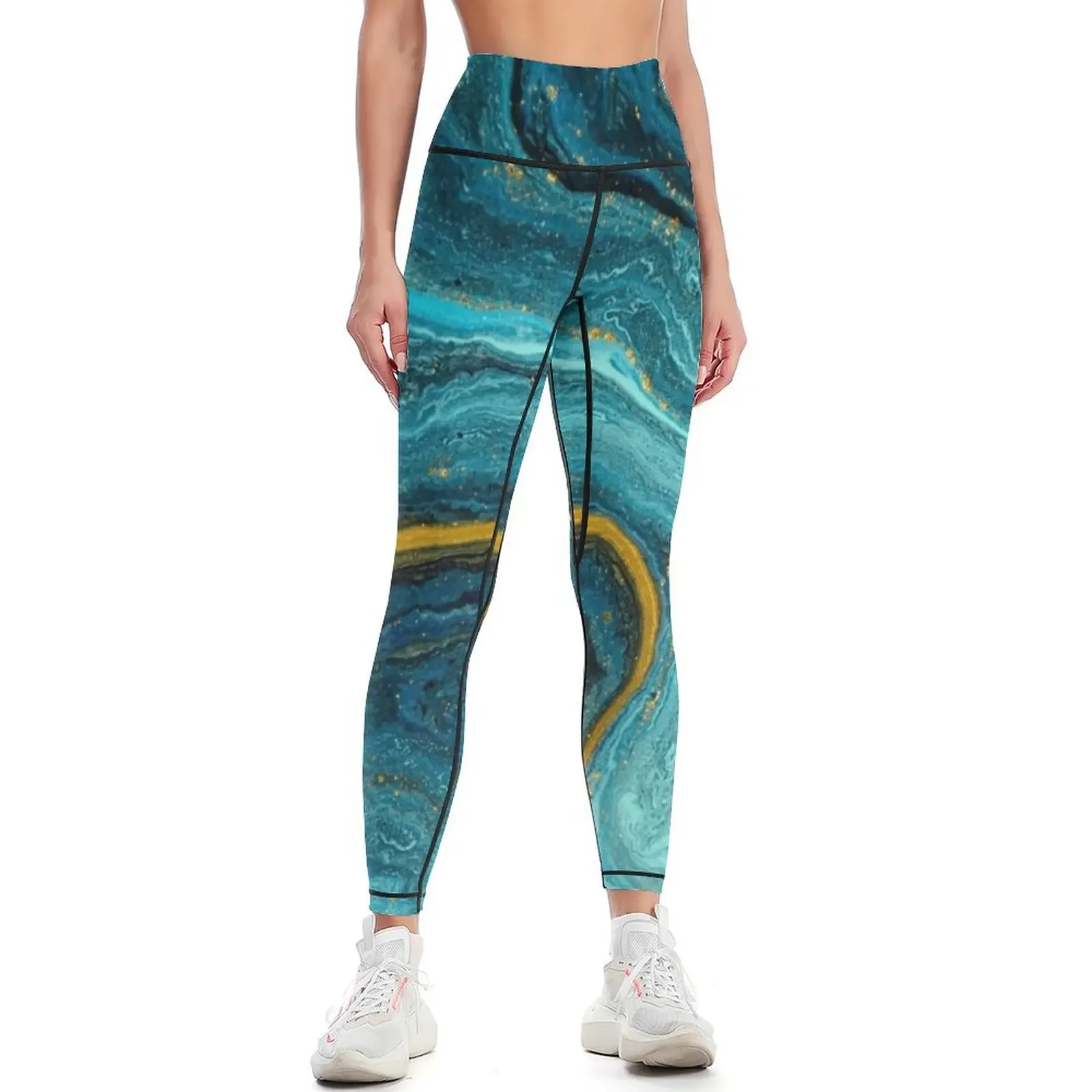 

abstract beauty Leggings sporty woman gym push up legging Sports female sport set Womens Leggings
