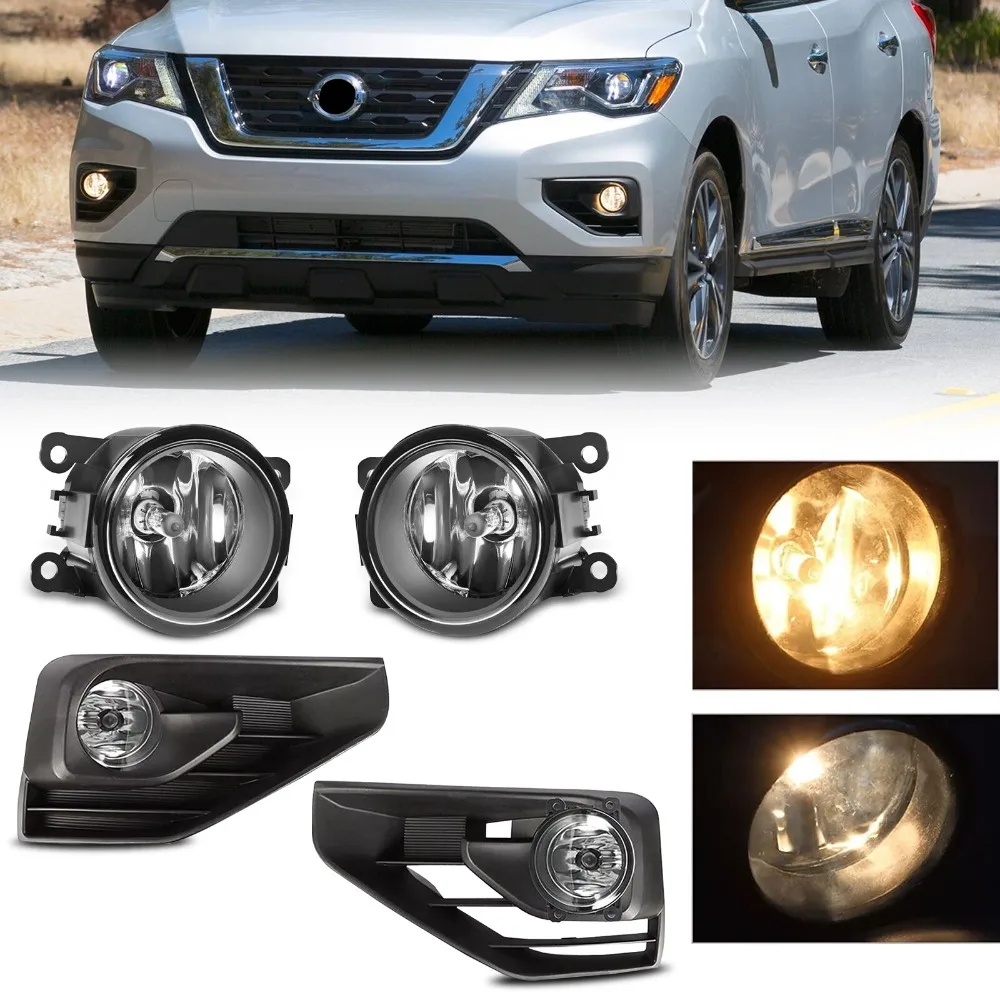 

Pair For 2017 2018-2020 Nissan Pathfinder Fog Lights Bumper Lamps Assembly