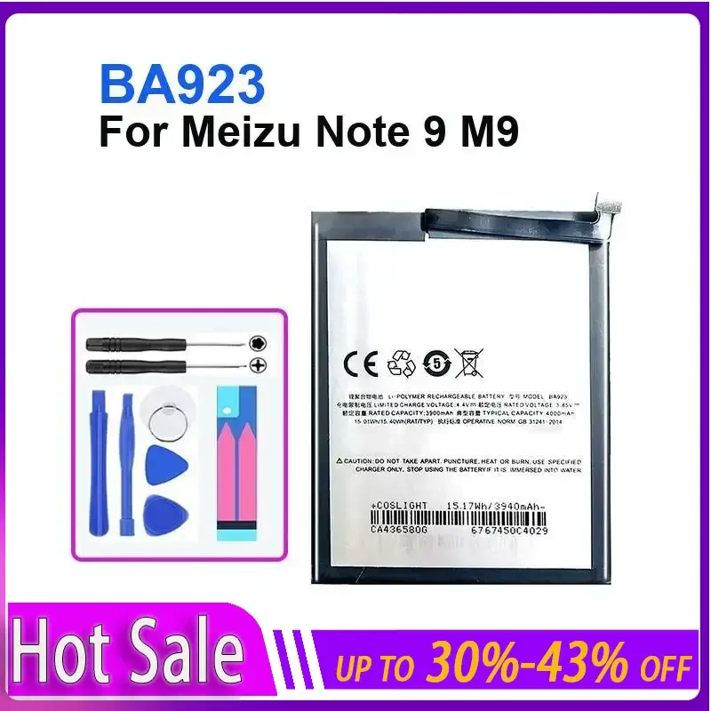 

BA923 4000mAh Replacement Battery for Meizu Note 9 M9 Portable Batteries for Cell Phones Warranty + Track Code