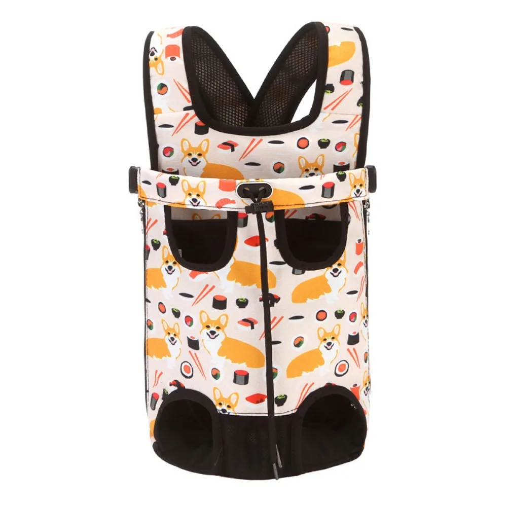 

Cartoon Pattern Dog Carrier Backpack Adjustable Ventilated Pet Carrier Front Bag Breathable Pet Double Shoulder Backpack Outdoor