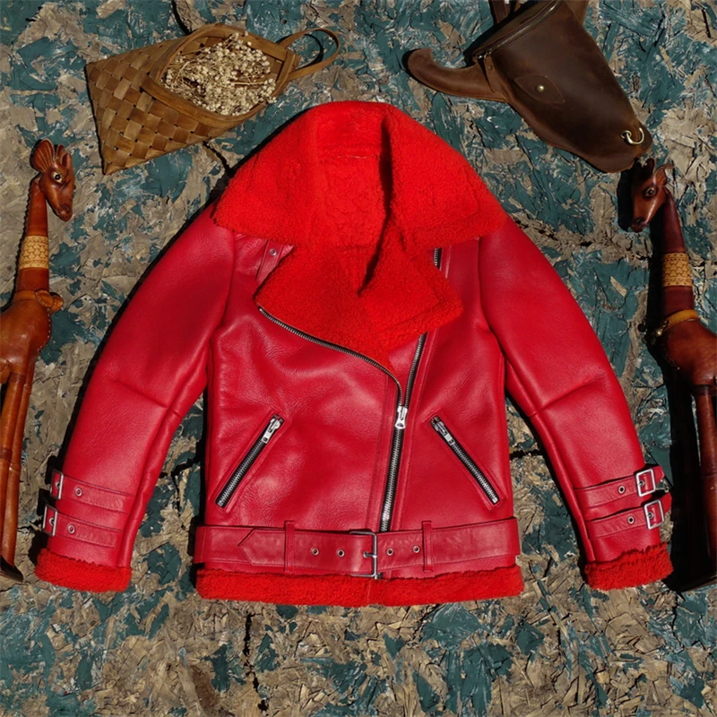 レディース 本革ジャケット 暖かい 快適 ロング丈 ストリート スタイル モトコート 取り外し可能なファー襟 冬 ファッション カーペイブランド