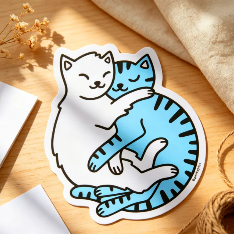 Cuddling Cats Vinyl Sticker Cu - đánh giá và giá Laptop Accessories To Gift