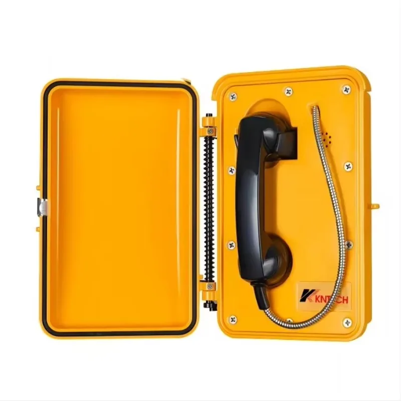 

2025/KNSP-03 T2S Telephone Handset steel cord Waterproof Voip Telephones IP dust proof Phone Yellow Aluminium Metal