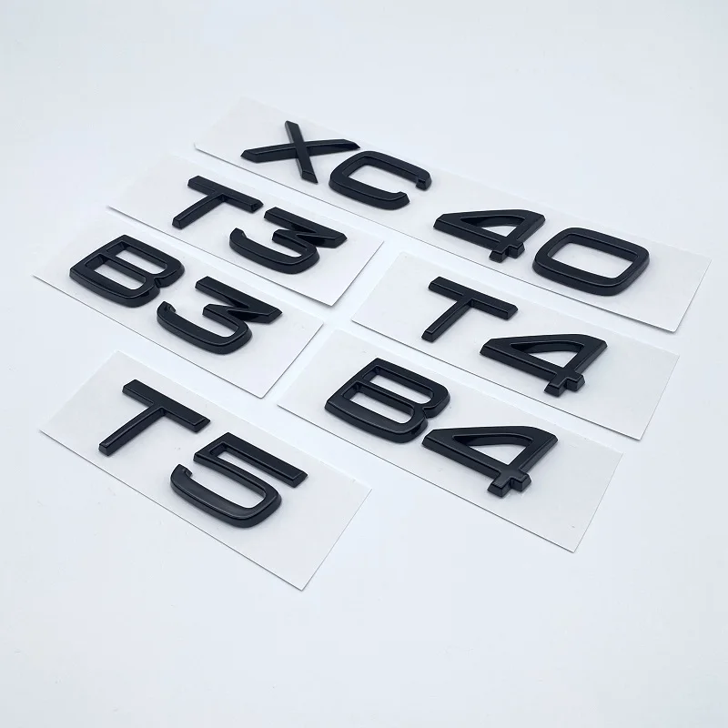 Glossy Black Emblem B5 B6 T3 T4 T5 T6 T8 V8 D3 D4 D5 D6 AWD Car Trunk Letters Emblem for VOLVO XC90 XC70 XC60 XC40 Car Stickers