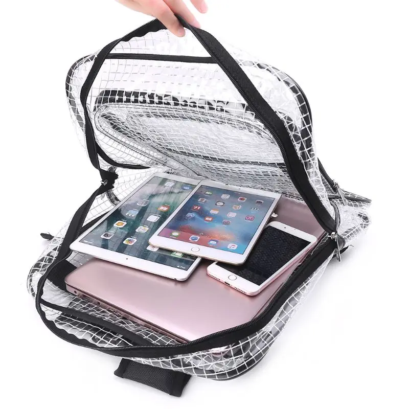 Unisex Anti-static Clear Backpack Travel Shoulder Bags PVC Rucksack Engineer Too