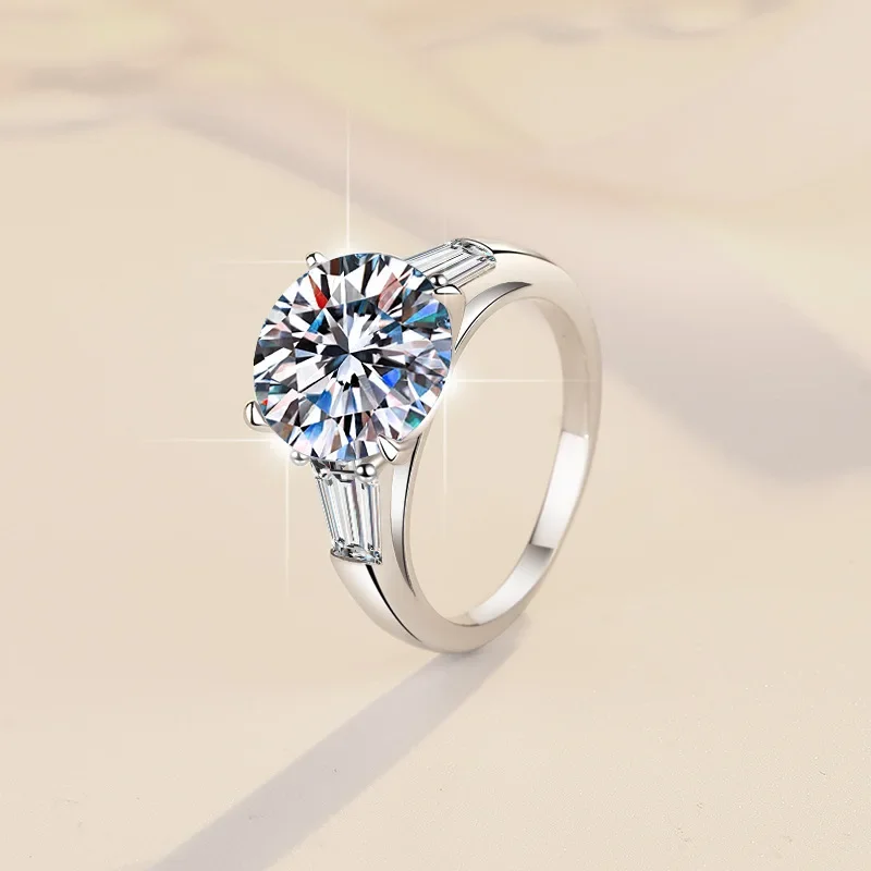 5 Carat D Color Moissanite Ring Pigeon Egg Fashion Ring 925 Sterling Silver Women's Ring