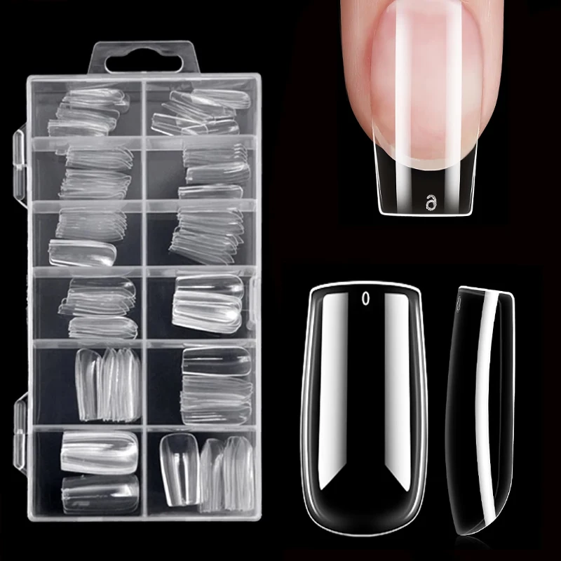مجموعة ملصقات أظافر شفافة مكونة من 120 قطعة، تتضمن 12 مقاسًا مثل أظافر صناعية مربعة، بيضاوية، مدببة، لوز، نعش، إلخ، أظافر صناعية من الأكريليك بغطاء كامل #3