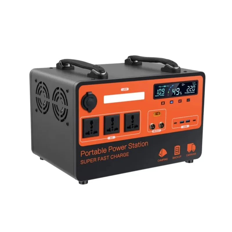 

1700W 1700wh Portable Power Station Pure Sine Wave LCD Display LED Lighting DC Solar Panel Source Type-C PD60W Cigar Lighter