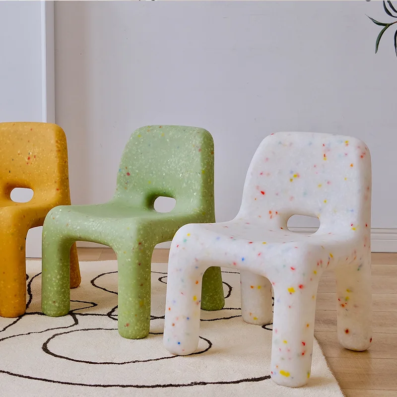 

Modern Minimalist Children's Desks And Chairs Kindergarten Baby Reading Chairs Household Plastic White Starry Sky Stools