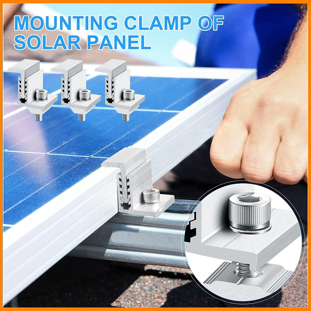 Imagem -02 - Montagem do Painel Solar z Bracket Braçadeira Final Ajustável Braçadeiras de Alumínio para o Sistema de Montagem Fotovoltaica do Painel Solar