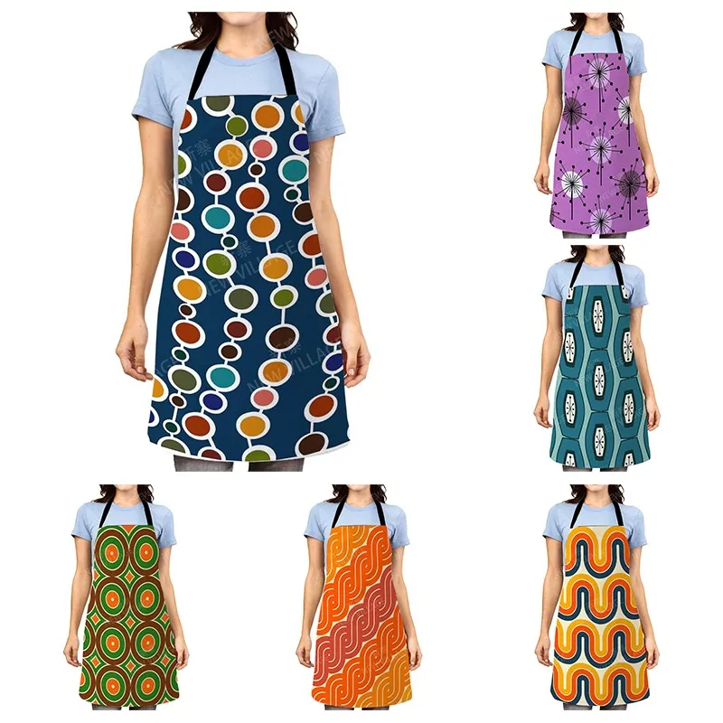 Aesthetic Women kitchen apron kids original Children Waterproof girl fashionable princess waiter work apron oil proof geometry