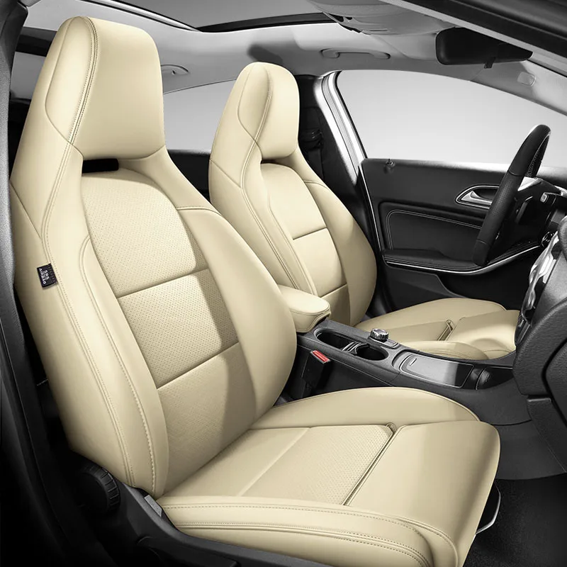 Custom Leather Car Seat Covers Full Set Seat Protector Auto Accessories for Mercedes-Benz A Class A160 A180 A200 A260 W176 W177