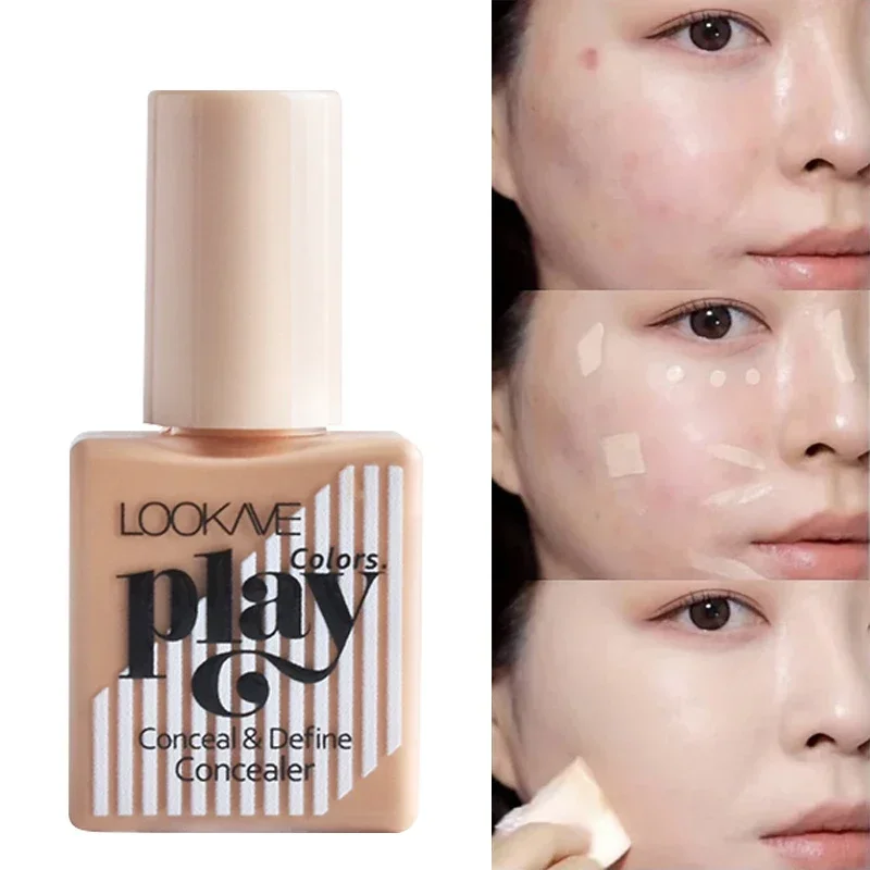 Crema de base correctora líquida, cobertura completa, acné, poros, marcas, ojeras, marfil, brillo duradero, Control de aceite facial, maquillaje