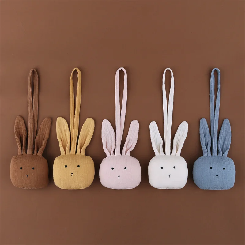 Attache-tétine en coton en forme de lapin de dessin animé pour bébé, accessoires d'alimentation pour nouveau-né, JOréinitialisation, continents, fermoirs